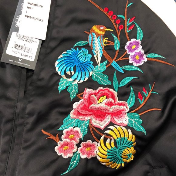 True Religion Satin Floral Embroidered Jacket - Picture 4 of 8